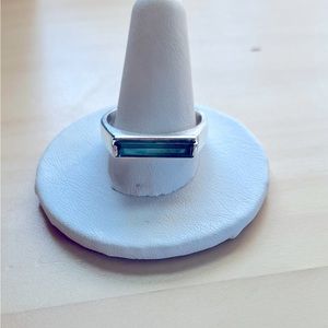 Blue Indicolite Tourmaline Sterling Silver Ring Men’s or Women’s